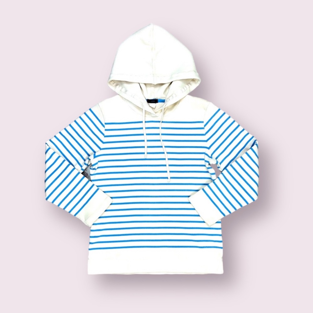 J Crew Hooded Beach Sweater Size Large Cream Blue | J Crew Nautical Sweater L